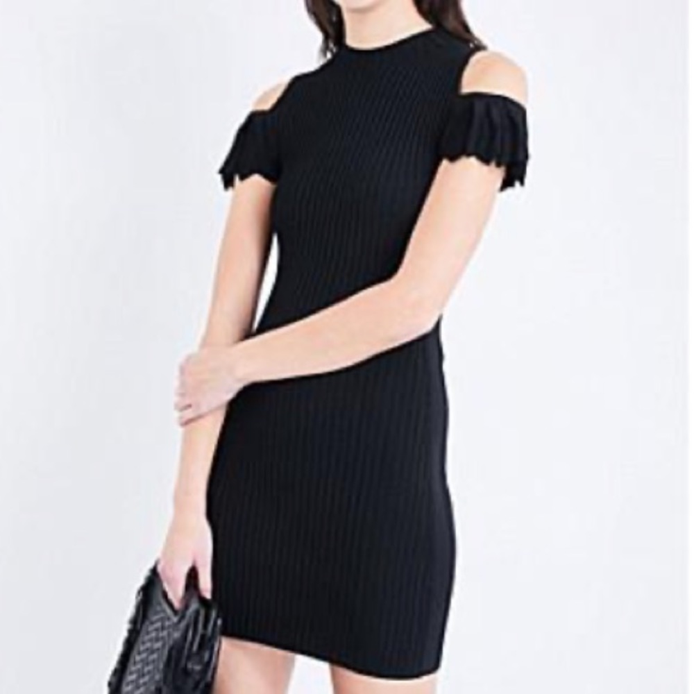 Maje Roxanne Cold-Shoulder Knit Minidress
